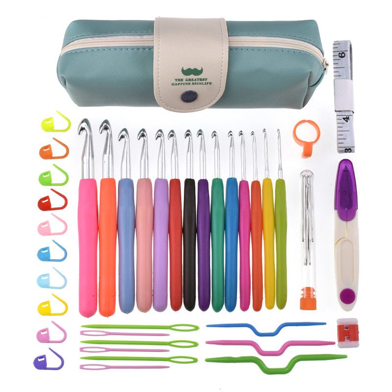 46pcs Crochet Hooks Set Weave Knitting Needles Set