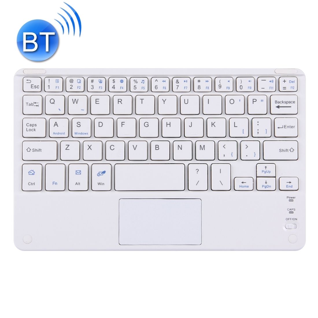 Bluetooth Wireless Keyboard With Touch Panel Compatible With All Android  Windows 9 Inch Tablets With Bluetooth Functions(White)