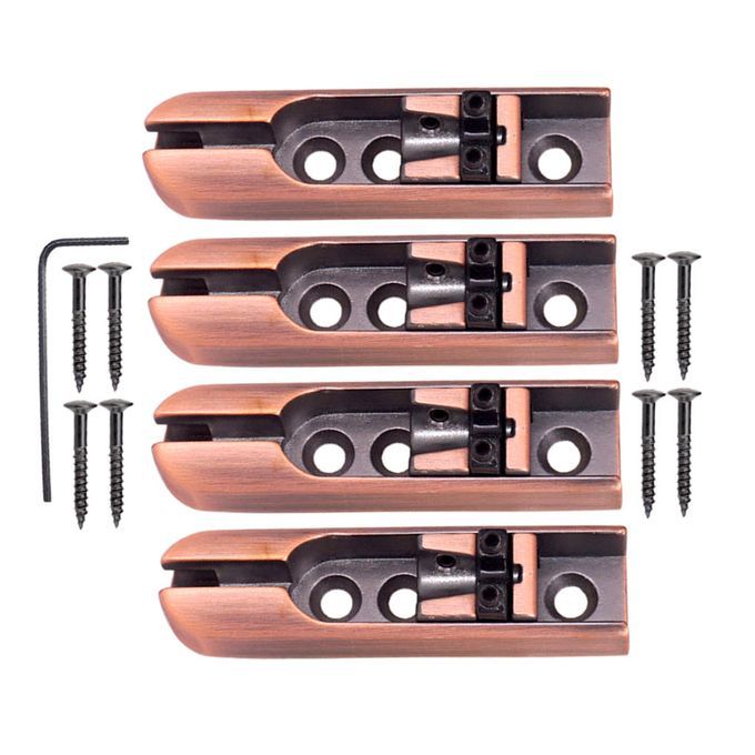 4 Individual Single Bridges For 4-string Guitar Bass Bronze W/ Wrench