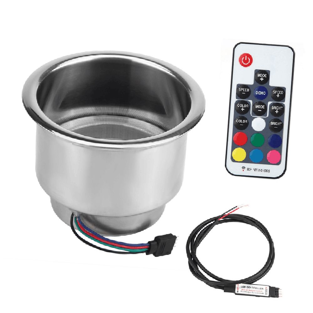 Cup Holder RGB LED Light Drink Cup Holder Remote Control