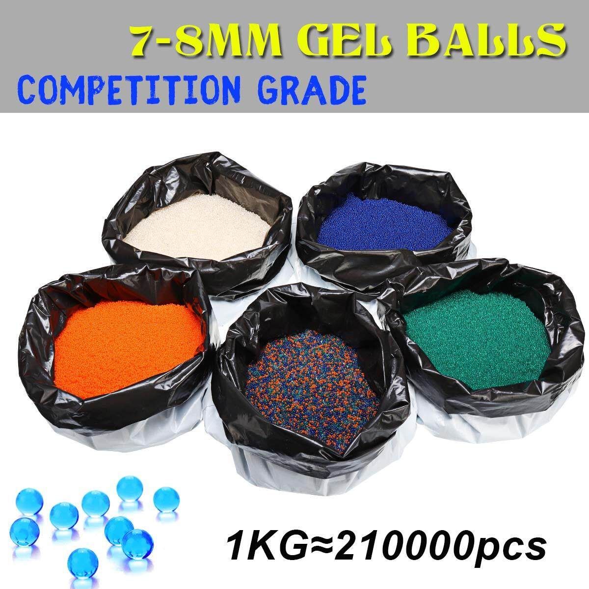 1KG LOT HARDENED 7-8mm Balls Ammo Crystal Water Bead Toy Blaster Multicolor