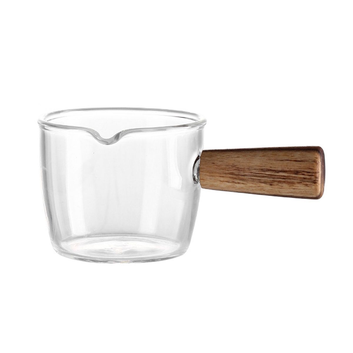 Milk Cup With Wood Handle Spout Measuring Cup B