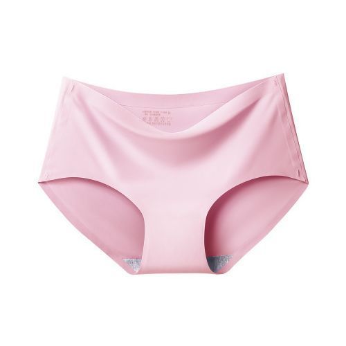 Women Seamless Underwear Large Size Panties Silk Satin Lingerie Breathable Comfort Briefs Hot Sale Skin_Friendly Underpants(#pink)