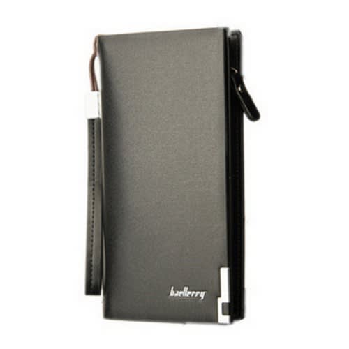 Baellerry Men Large Capacity  Long  Business Zipper Wallets -Black
