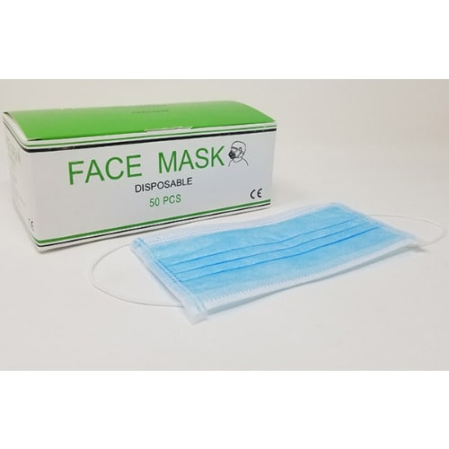 Latex Free 3-ply Surgical Face Masks - 50 Pieces