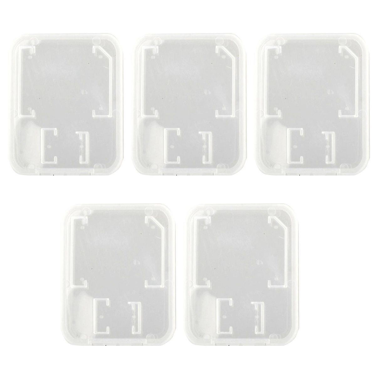 5 Pcs Clear Plastic Memory Card Case SD TF Card Storage Box-