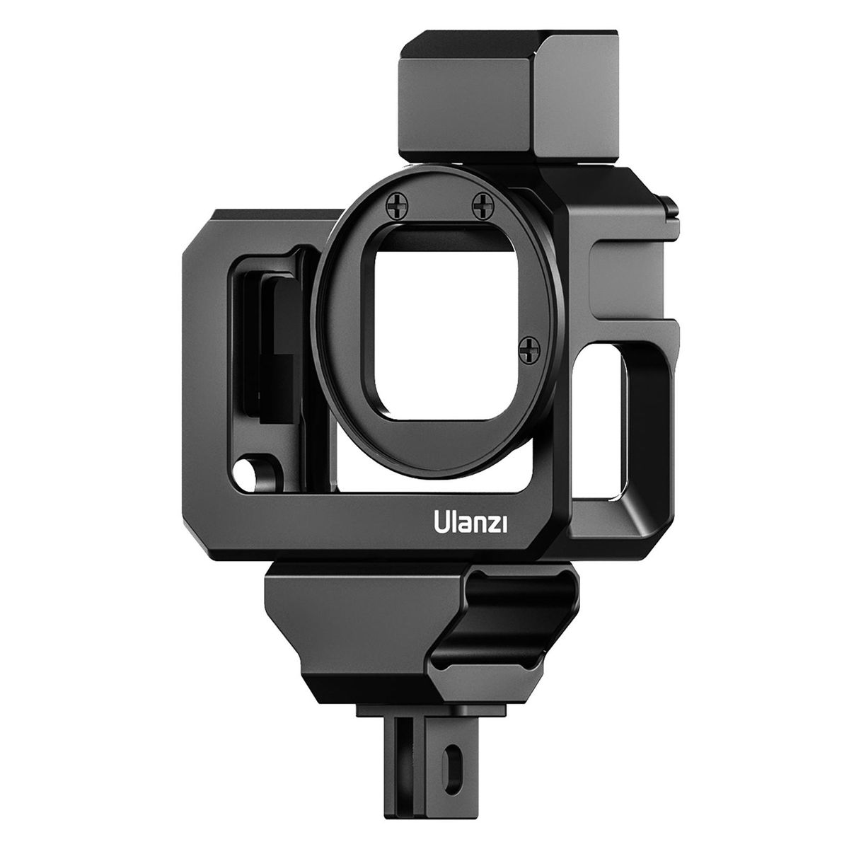 Ulanzi G9-5 Action Camera Video Cage Metal Vlog Case Protective Housing with Dual Cold Shoe Mount 52mm Filter Adapter Extension Accessory Replacement for GoPro Hero 10/9