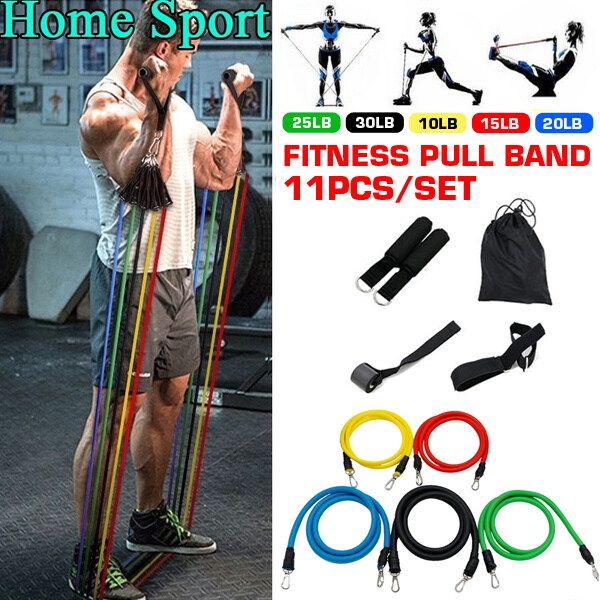 11PCS Multifunctional Resistance Bands Set Home Fitness Stretch Training Yoga Elastic Pull Rope