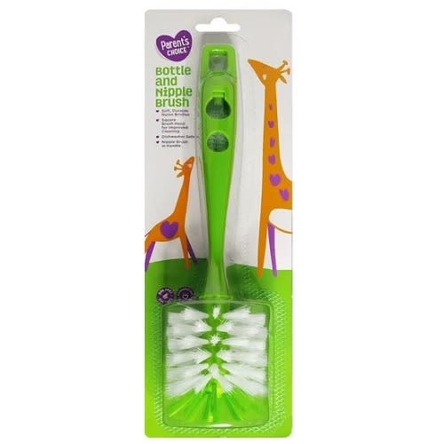 Baby Feeding Bottle and Nipple Brush 2- in -1 Green - FST