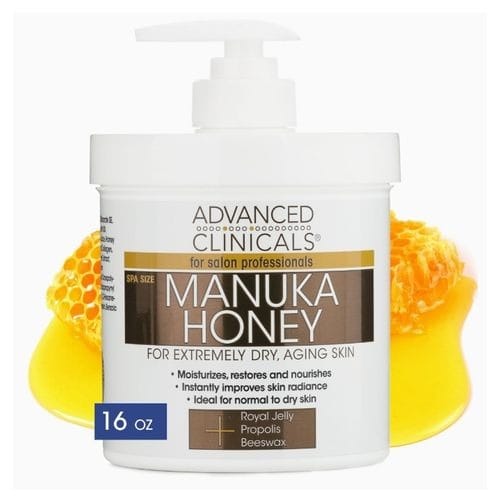 Advanced Clinicals Manuka Honey Cream For Dry Ageing Skin - 16oz