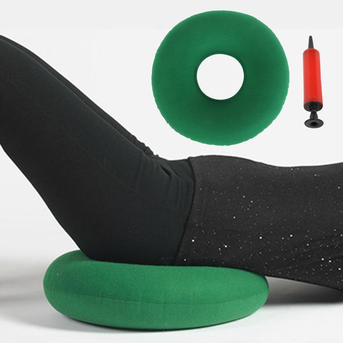 Inflatable Donut Cushion Hemorrhoid Seat Pillow For Pregnancy Green