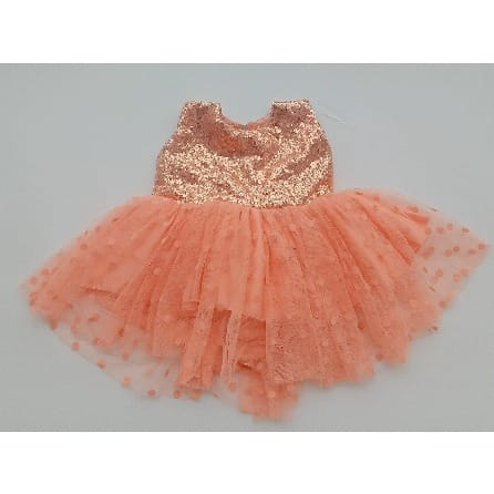 Sequin Dress For Girls - Peach
