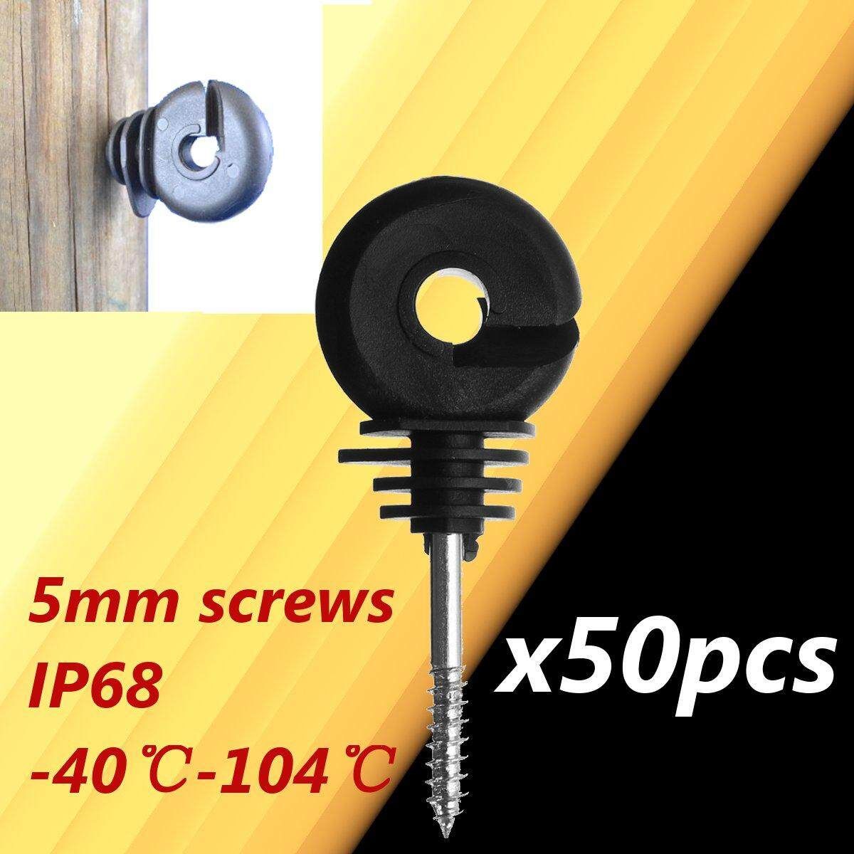 50pcs Screw In Insulator Electric Fence Wire Tape Wood Post IP68 －40℃ To 104℃