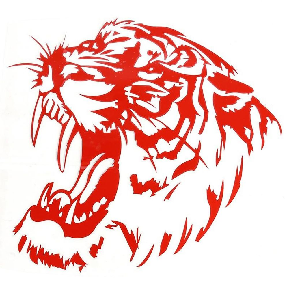 Wild Tiger Predator Sticker In Car Hood Vinyl Stickers-Red