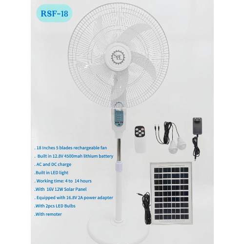 18" Ac-dc Rechargeable Fan + Remote+2bulbs