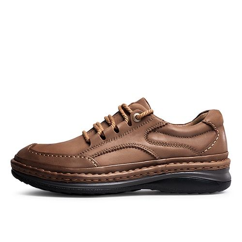 Winter Retro Men Boots Top Quality Genuine Leather Boots Men Winter Ankle Boots Fashion Platform Men Shoes-Light Brown