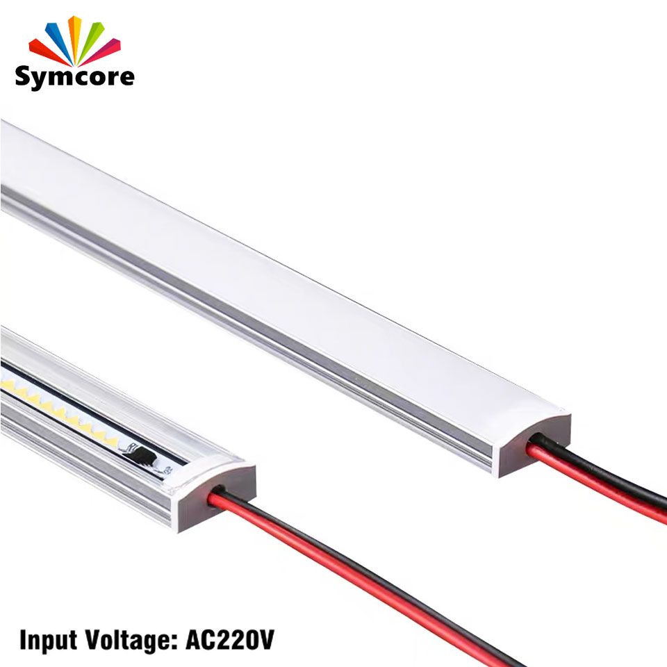 4pcs AC220V LED Cabinet Bar Light 30/50/60CM Led Flat U Profile Led Hard Strip 6W/8W Warm Natural  Slim Rigid Linear Light-50cm-Natural