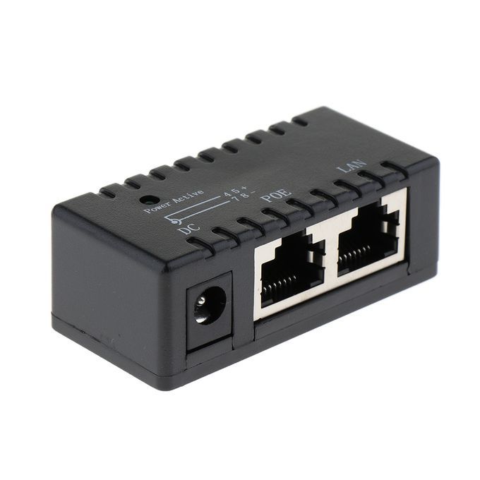 POE  Splitter Over Ethernet Adapter IP Camera LAN Black