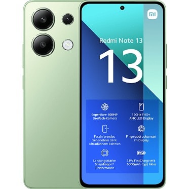 Redmi Note 13 - 6.67" - 256GB ROM - 8GB RAM - 108MP - 4G LTE - Dual SIM - 5000mAh - Green