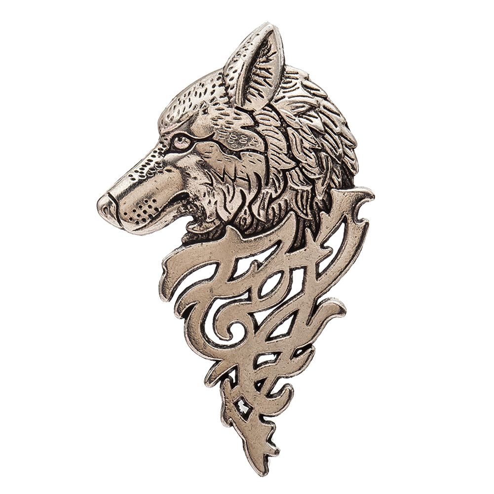Vintage Women Men Wolf Lapel Brooch Pin Collar-Silver