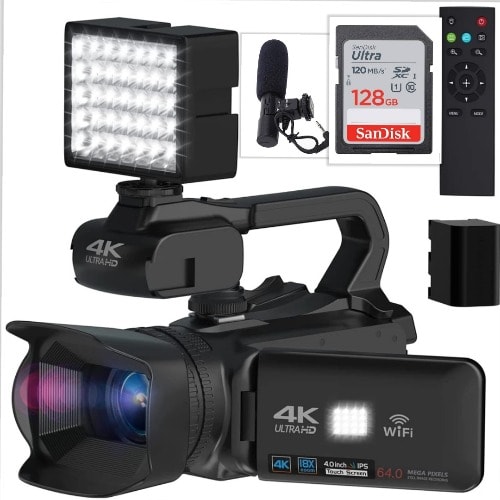 64mp Professional Touchscreen 18x Digital Video Camera For Photography Full 4k Camcorder