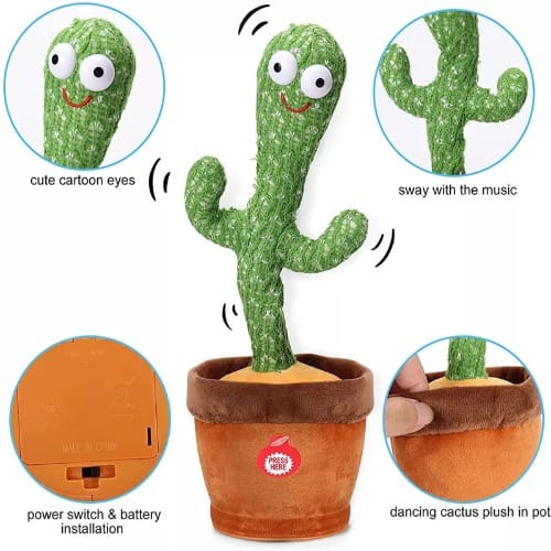 Electronic Dancing Cactus Singing Plush Toy