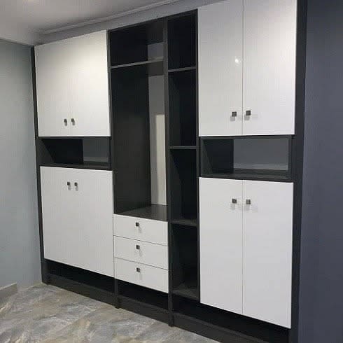 Wardrobe Cabinet - White & Black