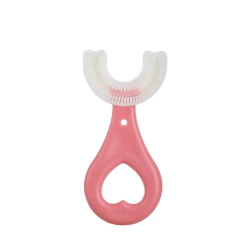 Children U Shaped Silicon Toothbrush - Pink