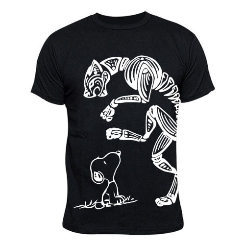 Fearless Print Round Neck T-shirt - Black