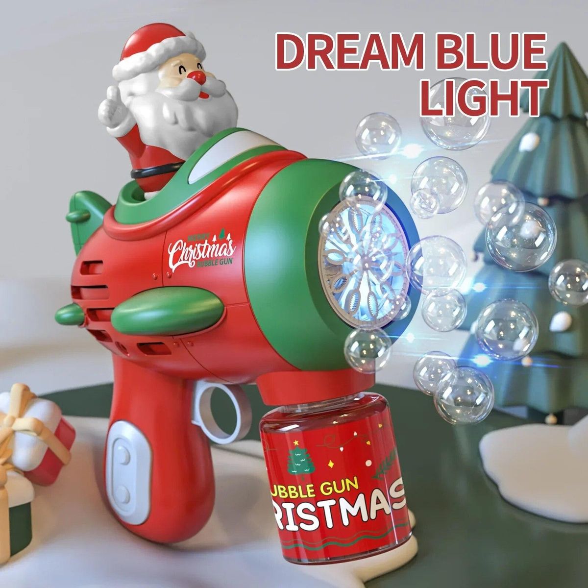 Christmas Automatic Bubble Machine with Light Santa Claus Electric Bubble Maker Gun Outdoor Toys for Kids Party Xmas Gift 2024