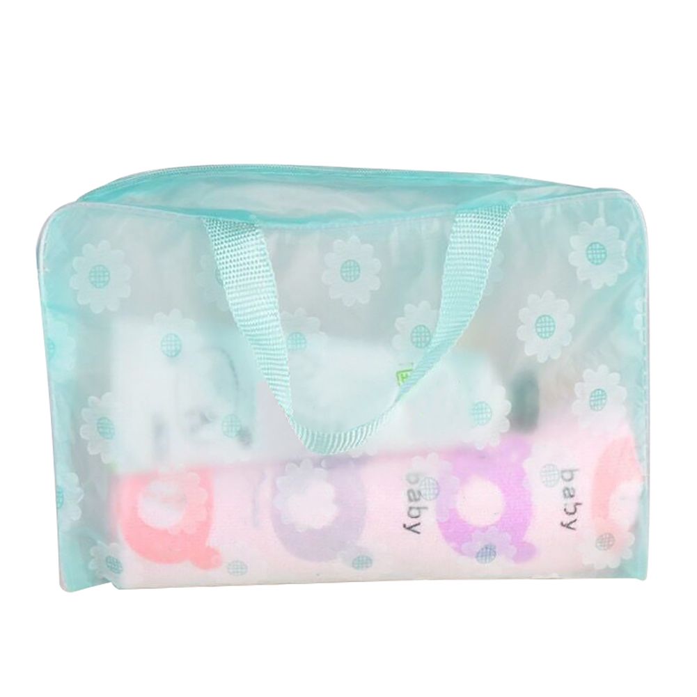Portable Flower Waterproof Travel Cosmetic Toiletry Storage Pouch Makeup Bag-Green