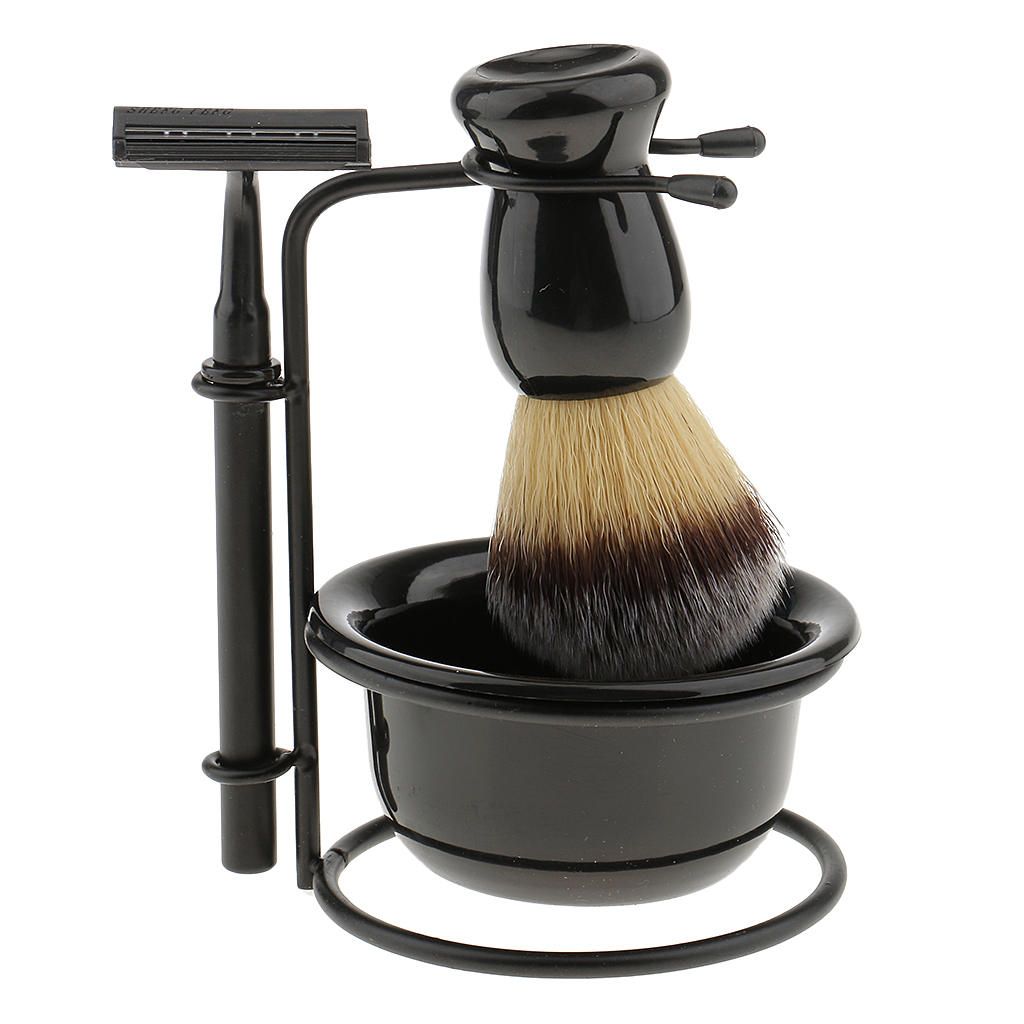 4-in-1 Shaving Set: Shaving Brush + Shaving Brush Stand Holder +