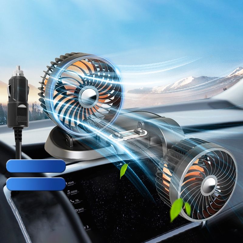 F622 Car Dual Head Fan, Style:24V