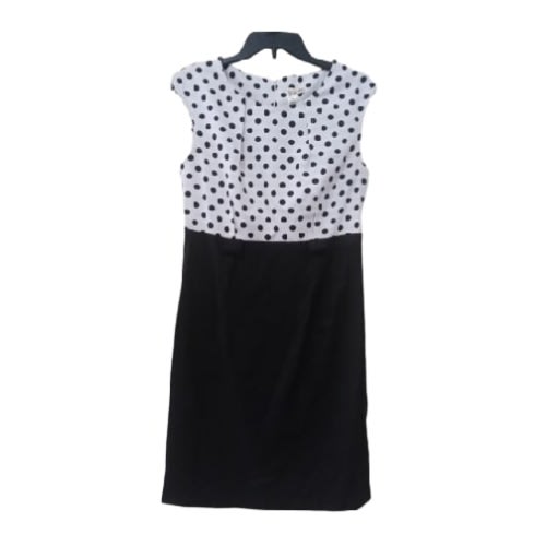 Women's Short Dress- Navy Blue And White