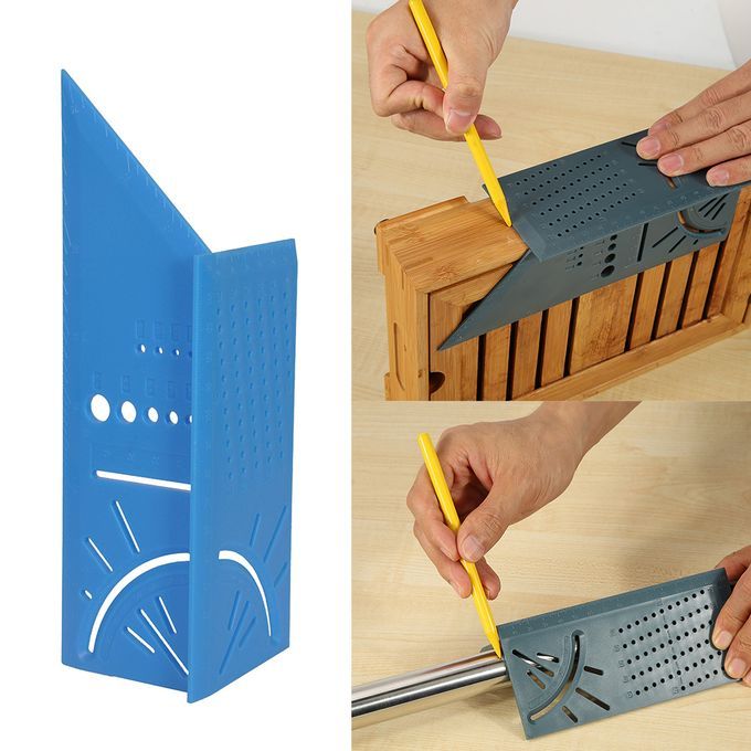 3D Rule Square Layout Miter 45&deg; 90&deg; Metric Rule Orange