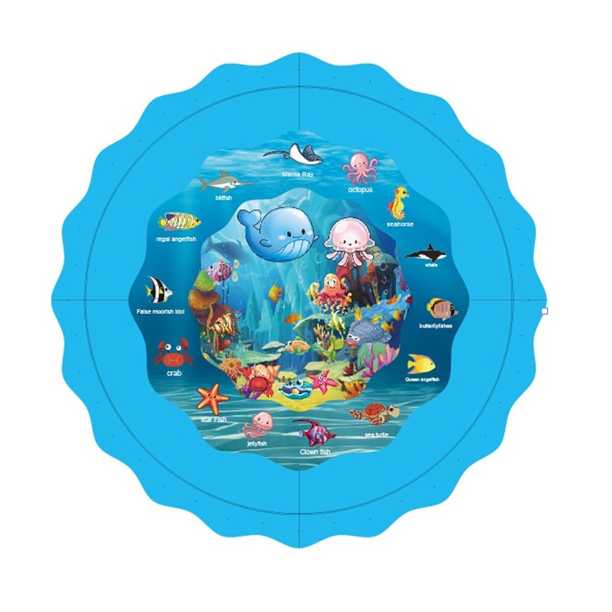 Inflatable Water Spray Pad Children Sprinkler Cushion Splash Play Toy Pool Lawn Blue