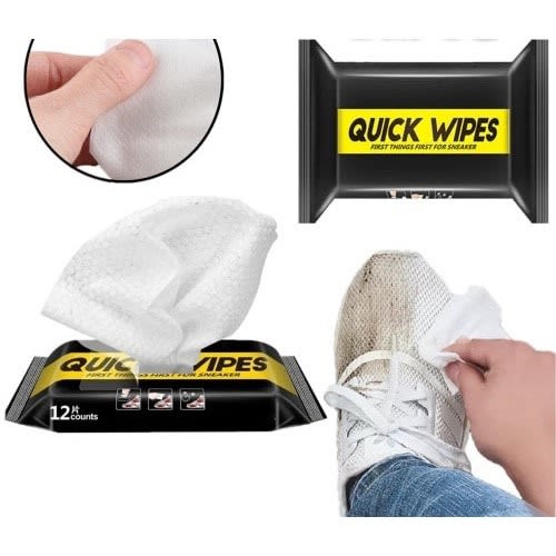 Disposable Shoe Shine Quick Wipes For Cleaning Shoe Stains And Dust- 12 Pieces