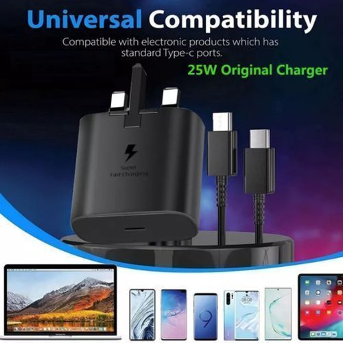 Original Samsung TYPEC To TYPE C 25watt Super Fast Charger(BLACK)