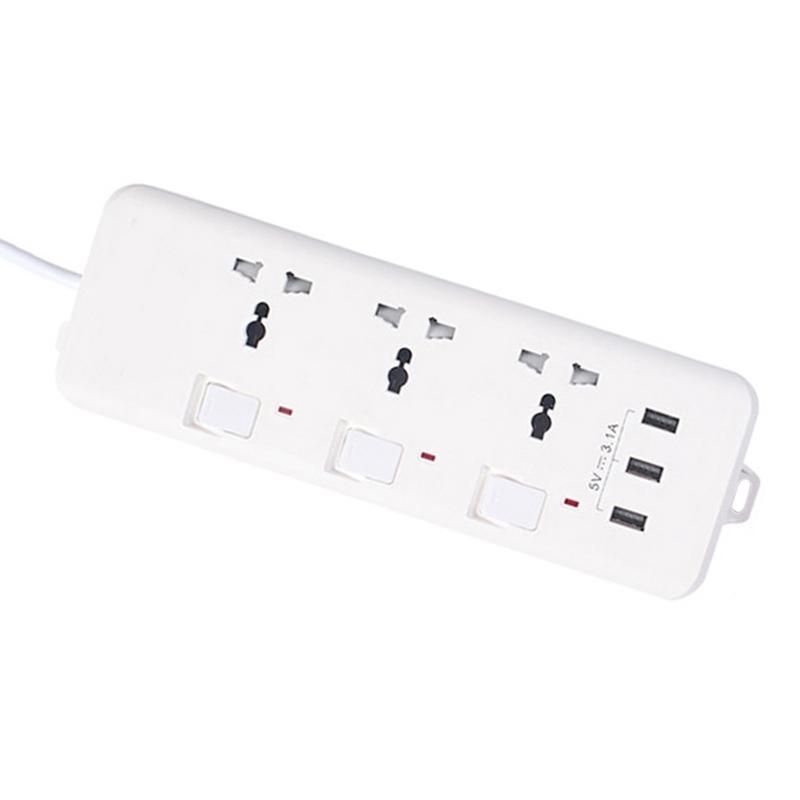 Power Strip with 3 Outlets 6.6 Ft Cord for Smartphone