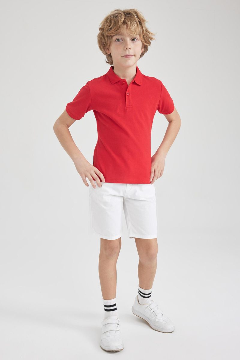 Boy Casual Woven Short - White