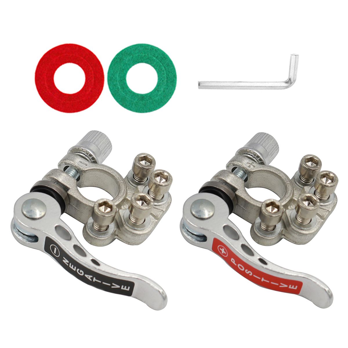 2PCS Battery Terminals Connectors With Hex Wrench Quick