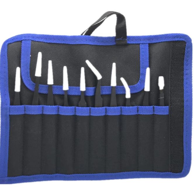 10PCS ESD Tweezer Anti-static Stainless Steel Precisiion