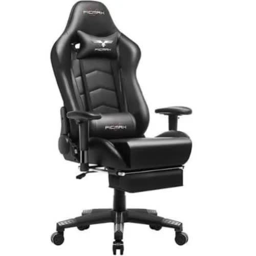 Office/gaming Chair With Footrest- Black