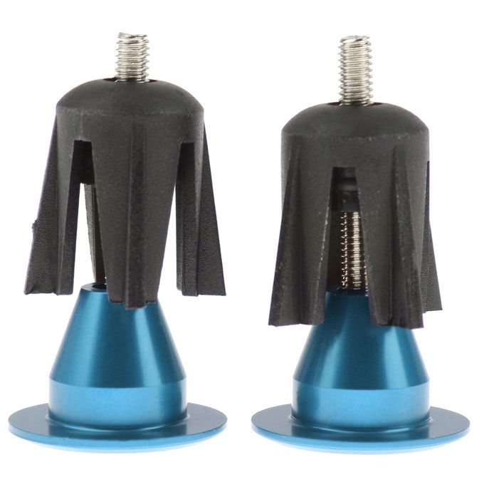 1 Pair Aluminum Alloy Bicycle Handlebar Grips Handle Bar Cap End Blue