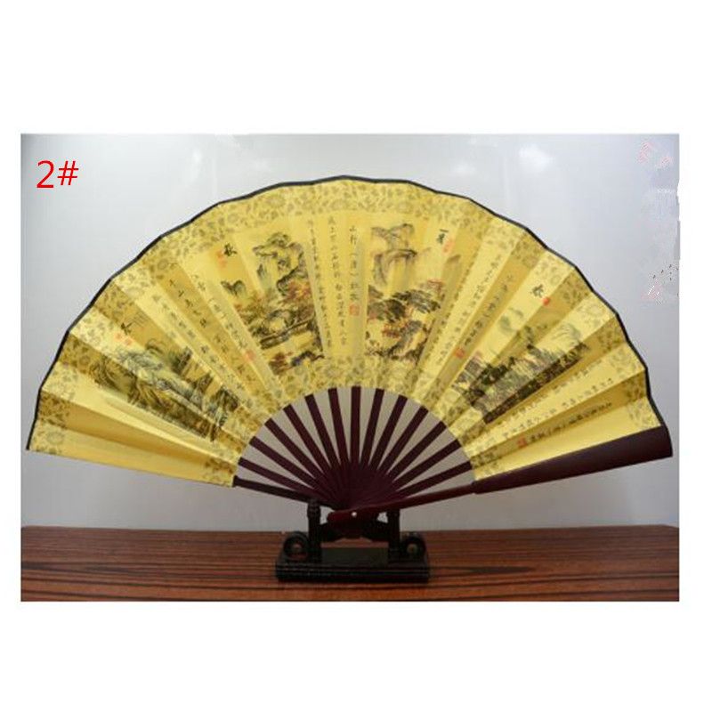 Hand Folding Fan Handmade Print Style QLY9581 Home Fabric Crafts Fan 1pc Decoration Chinese Bamboo Ribs