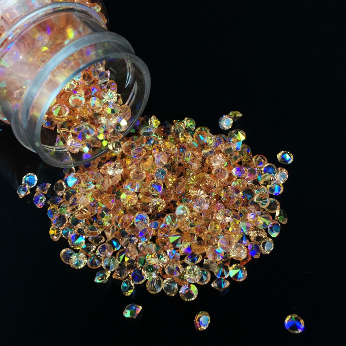 30ml Crystal Nail Glitter Multi Colors 3D Visual Effect Nail Gems Orange