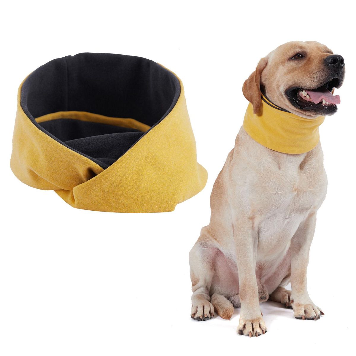 Dog Scarf Reversible Warm Circle Loop Scarf Pet Neck Warmer Gaiter for Winter