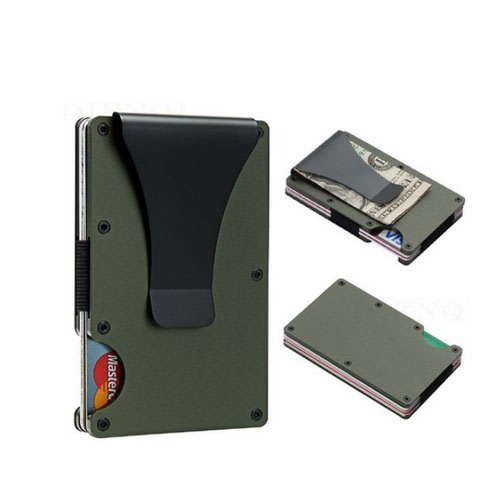 Unisex Stainless Steel Atm Credit Card Holder-Green