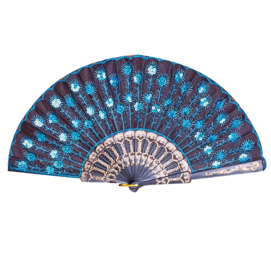 Folding Silk Style Fan Party 3sw0604 Lace Dance Chinese/Spanish 2018 Held Hand Flower Wedding