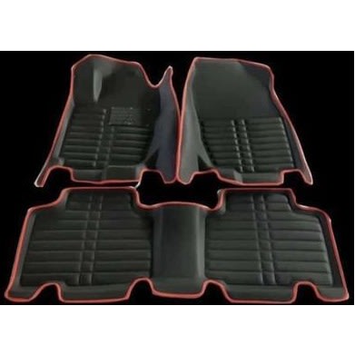 Toyota Sienna 2005 3d Leather Foot Mat/carpet Water Proof  - Black With Red Strip